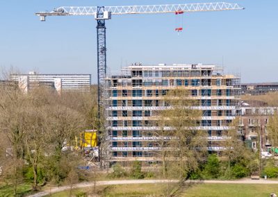 Maatvoering van nieuwe woontoren en parkeergarage